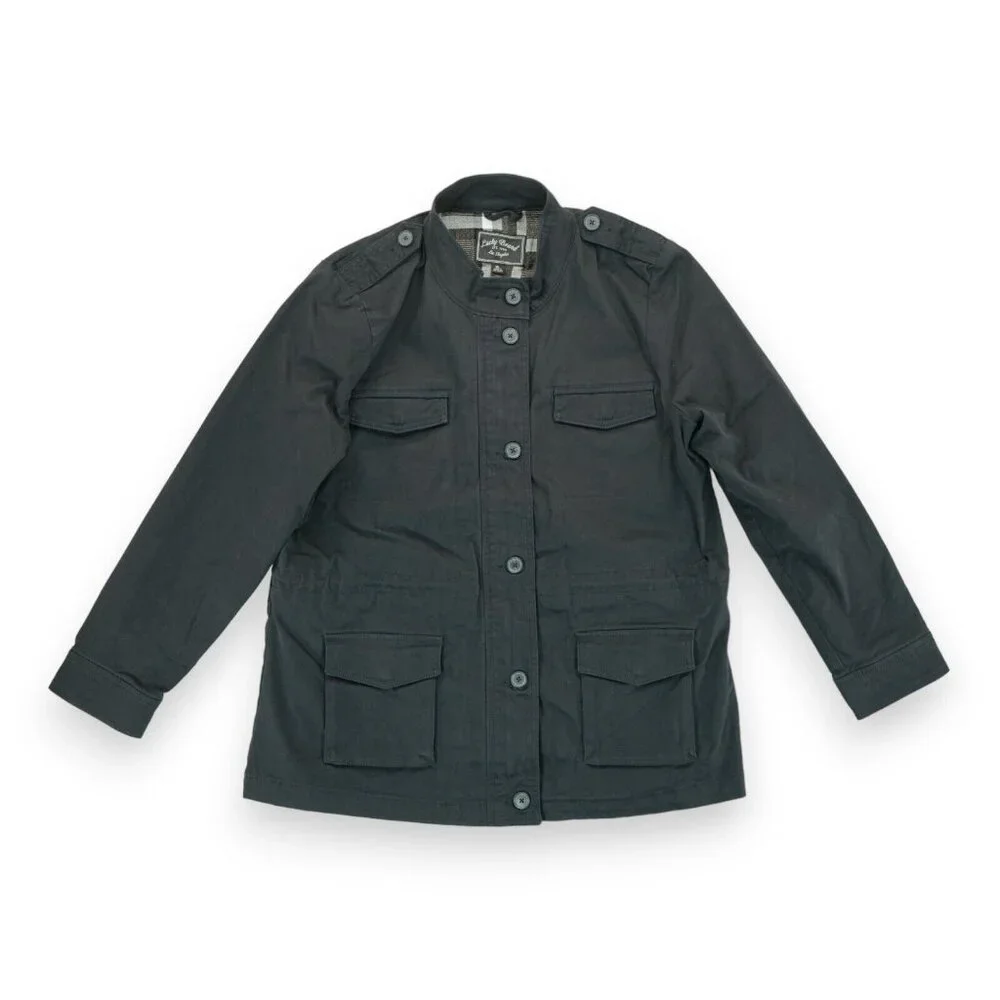 Lucky Brand Black Military Style Long Anorak Jacket Coat Women's Sz XL MSRP $149